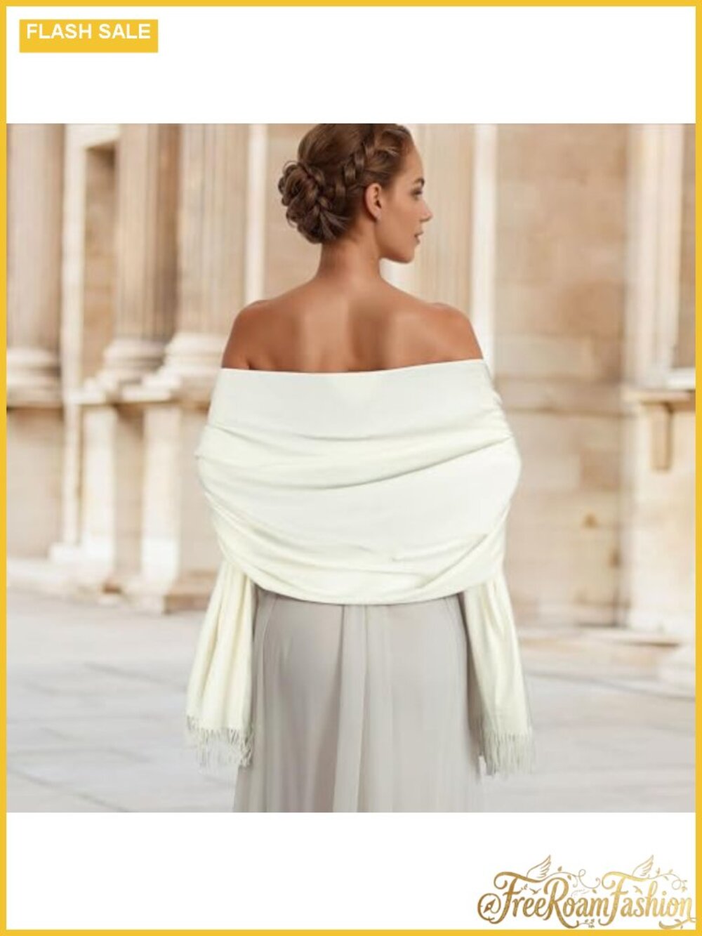 Soft Fringe Shawl Wrap Lightweight Scarf for Wedding Travel